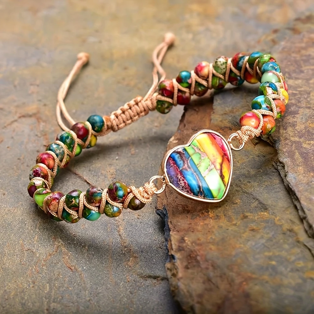 Colorful Heart Leather Bracelet