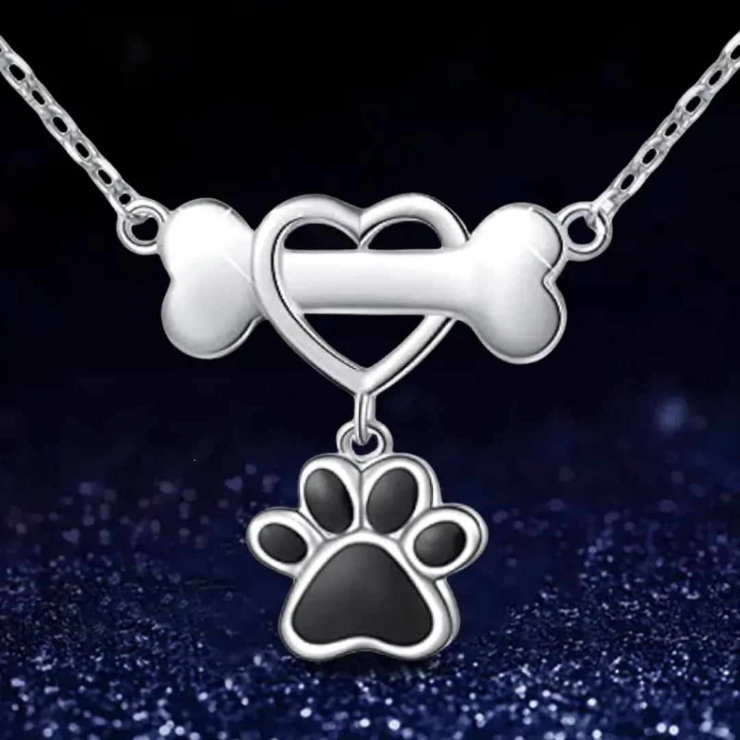 Black Paw Bone Necklace