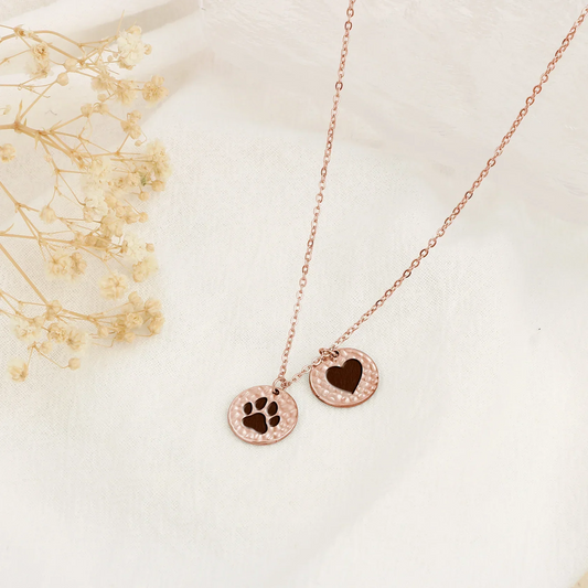 Dainty Paw Heart Necklace