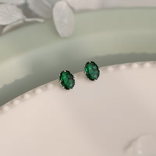 Verdant Oval Earrings