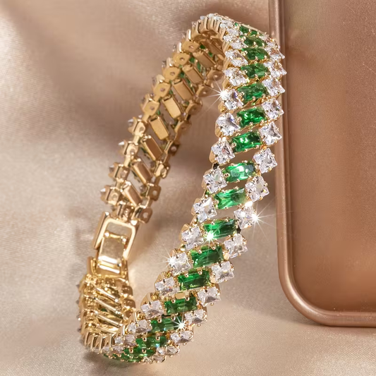 Emerald Crown Tennis Bracelet