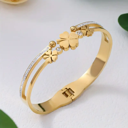Open Clover Gold Bracelet