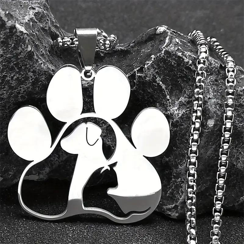 Big Paw Silvered Necklace
