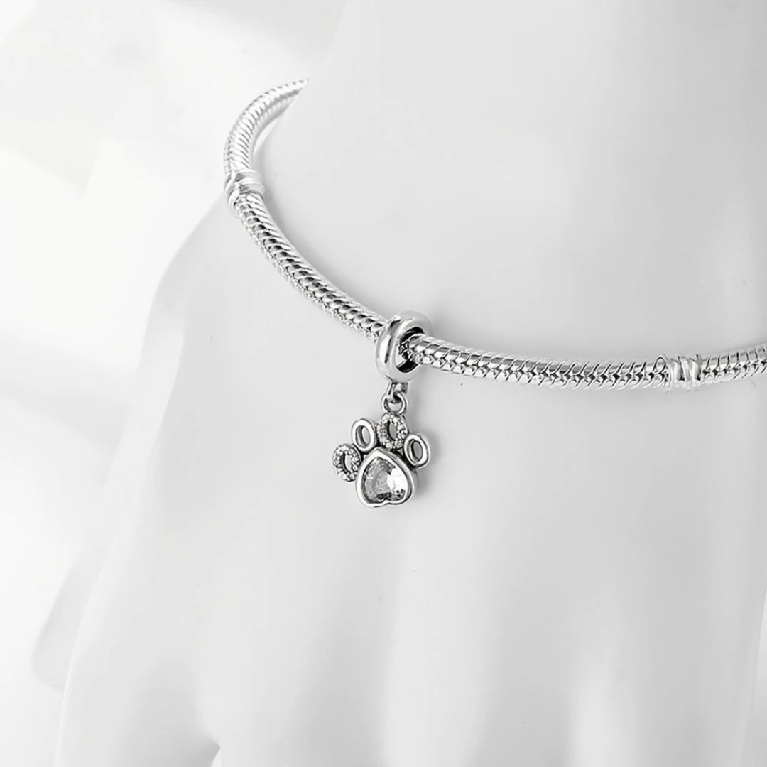 Crystal Paw Charm Bracelet