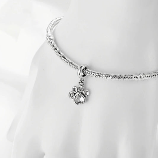 Crystal Paw Charm Bracelet